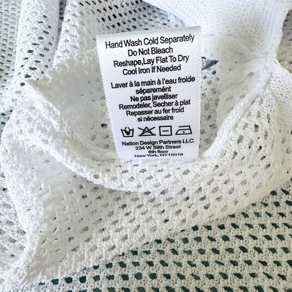 Andrea Jovine Cardigan Women's Size XL White Open Front Side Slits - Picture 7 of 9